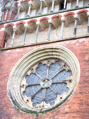 Fototapeta na wymiar Circular window of old church