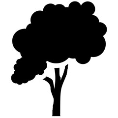 
Tree with single leaf structure as one leaf on one stem, this is apple tree icon 
