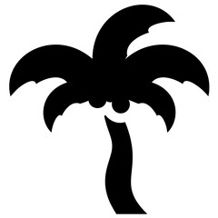 Naklejka premium Tropical tree with leaves shaped like a hand showing palm tree 