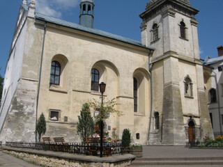 The facade of Orthodox Church in Lviv. Ukraine. Europe