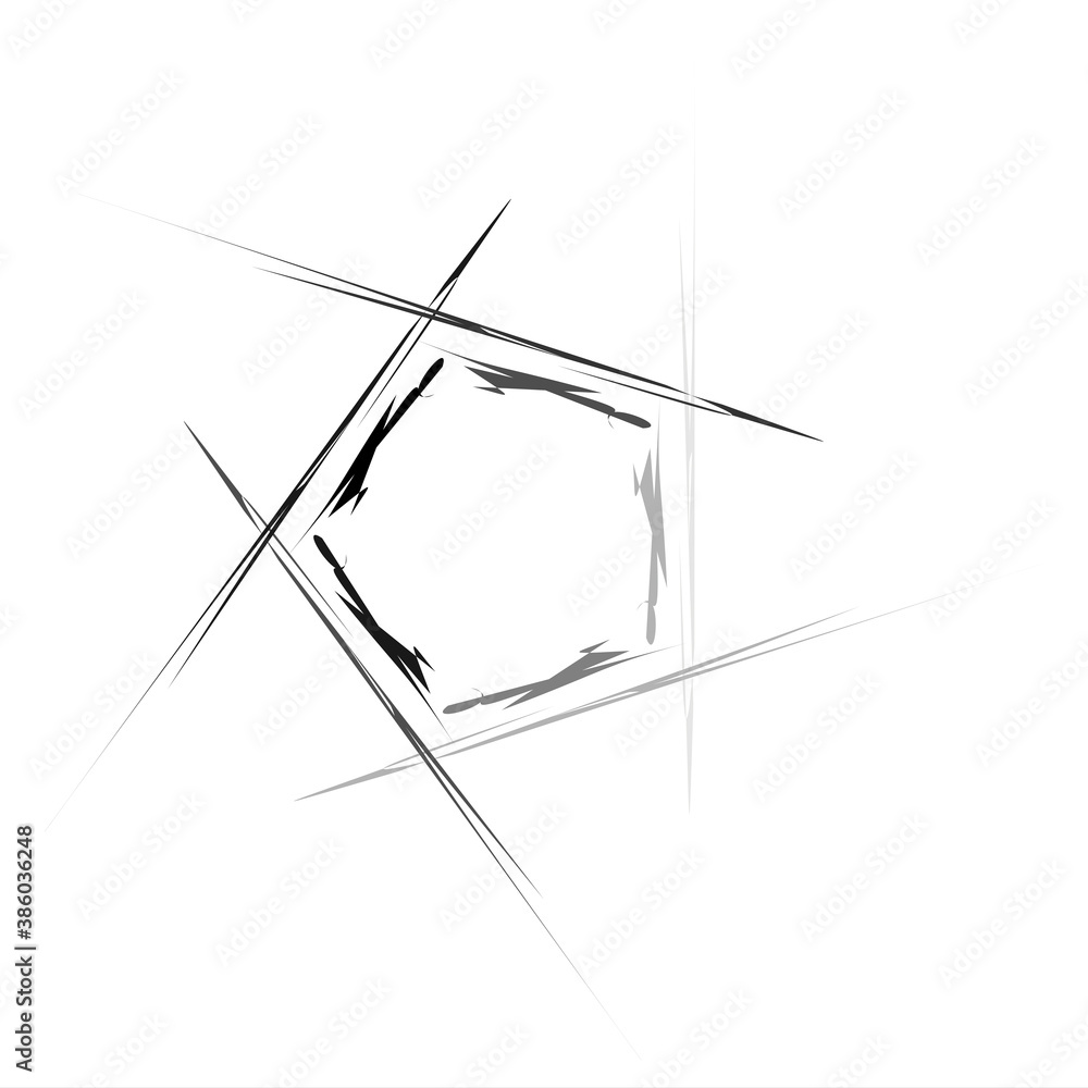 Aufkleber Grayscale abstract mandala, motif shape. Abstract logo, element. Circular shape collection