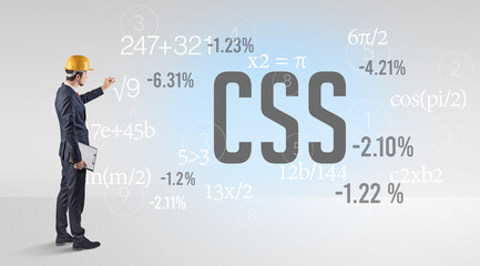 Technology Engineer in hard hat with CSS abbreviation