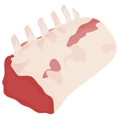 
A round meatloaf with white fatty substance on it depicting beef
