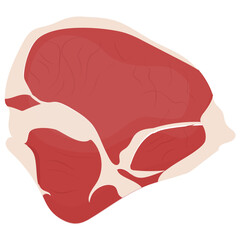 
A red meatloaf with white fatty substance on it depicting chunk steak 
