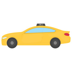 Fototapeta na wymiar A vehicle in conventional cab color baptized as taxi, taxicab icon 