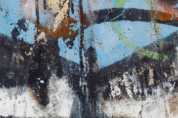 Painted Colorful Old Weathered Concrete Wall Texture	