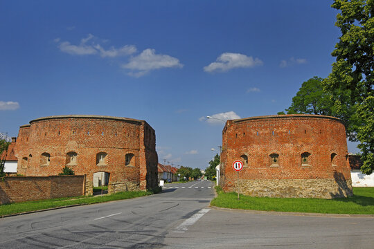 Skalica gate, the rest of the city walls in the late 16th century, Straznice, Czech republic