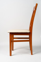 Wooden chair on a white background