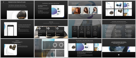 Vector template for website design, presentations, portfolio. Templates for presentation slide, flyer, leaflet, brochure cover, annual report with fluid colorful trendy blue gradients geometric shapes