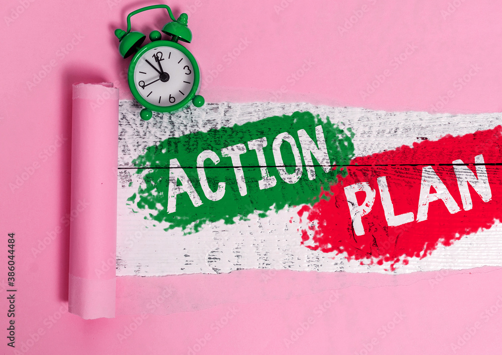Poster conceptual hand writing showing action plan. concept meaning list of things or schedule to be made t