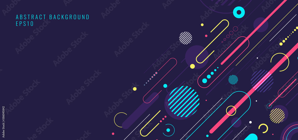 Poster creative abstract dynamic geometric elements pattern design and background
