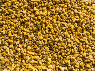 Pollen texture background.  Yellow granules contain vitamins