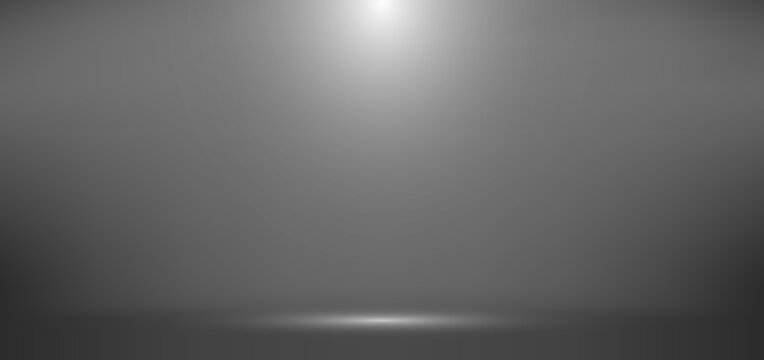 3D empty gray studio room background with spotlight on stage background.