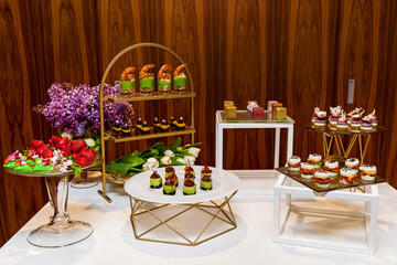 Catering, assorted snacks on plates