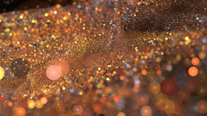 Fractal bokeh background, abstract colorful lights