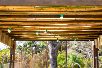 Bamgalo made of bamboo with light for illumination