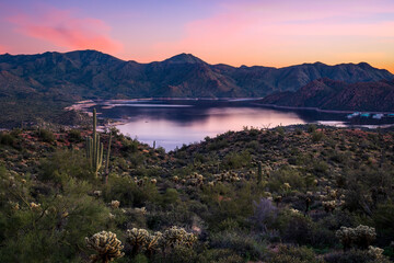 Scenic view of Bartlett Lake in Arizona USA