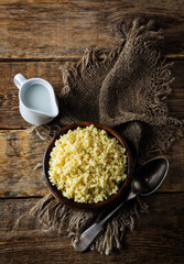Millet porridge in the bowl