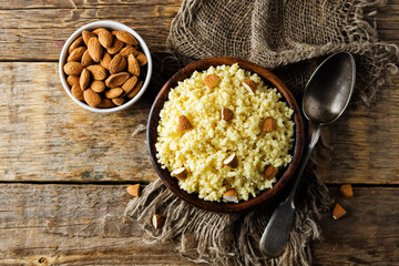 Millet porridge in the bowl