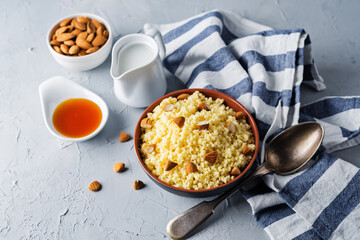 Millet porridge in the bowl