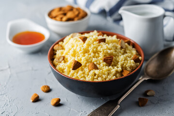 Millet porridge in the bowl