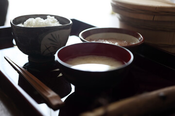 素食の朝の食卓