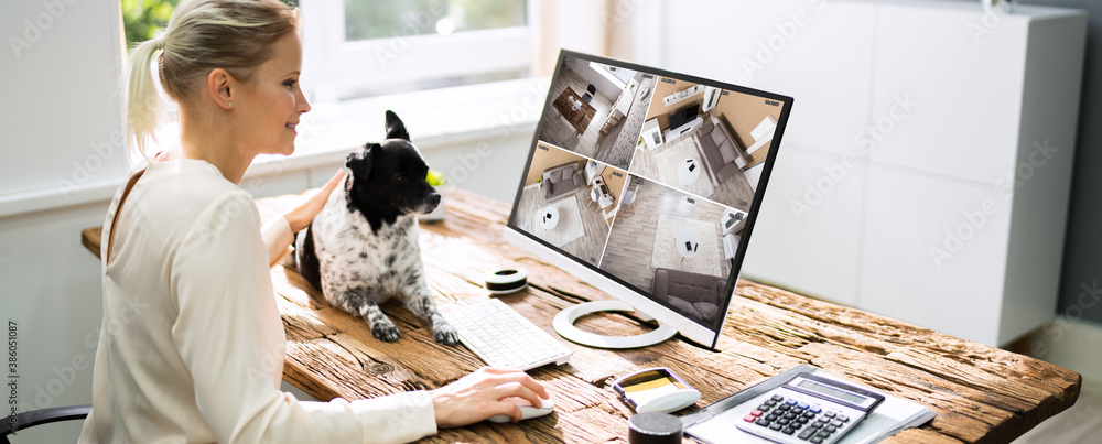 Aufkleber security system operator looking