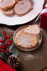 Typical Christmas dessert called Rabanadas. French toast.