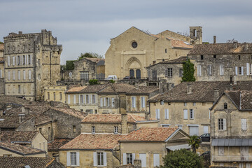 Obraz premium Skyline of Saint Emilion in the Bordeaux wine region of France - very popular tourist destination. Saint Emilion, Gironde, France.