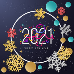 Fototapeta na wymiar 2021 New Year. 2021 Happy New Year greeting card. 2021 Happy New Year background.