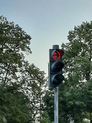 traffic warning lights on road