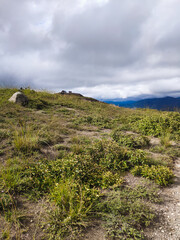 Landscape view Pucara Rumicucho Quito Ecuador terrain.