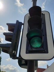 traffic warning lights on road