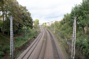 Fototapeta na wymiar Schienenstränge von der Eisenbahn
