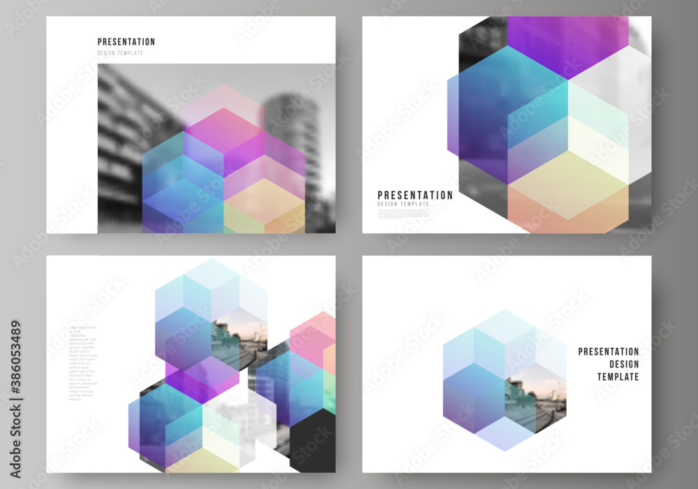 Poster vector layout of the presentation slides design business templates, multipurpose template with color