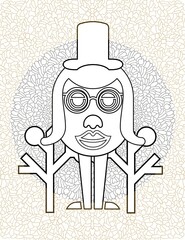 cartoon character - A abstract figure on a white background © Adam Bialek