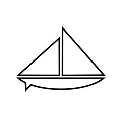 Boat flat vector icon. Logo for yacht club or ship modeling sport.