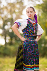 Slovak folklore. Slovakian folklore girl.