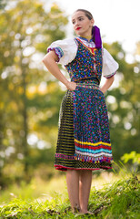 Slovak folklore. Slovakian folklore girl.