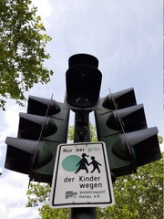 traffic warning lights on road