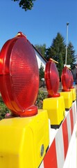 traffic warning lights on road