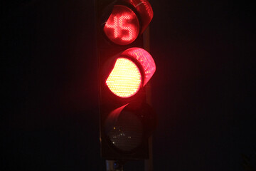 traffic warning lights on road