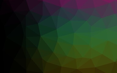 Dark Multicolor, Rainbow vector shining triangular pattern.