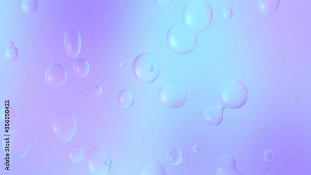 Poster abstract background with morphing circles and shapes. colorful gradient water drops. animation of se