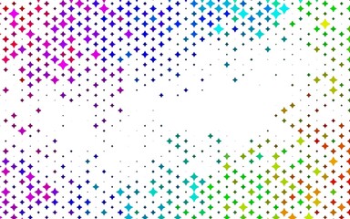 Light Multicolor, Rainbow vector background with colored stars.