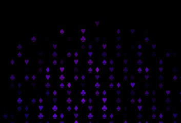 Dark Purple vector cover with symbols of gamble.