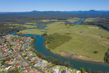 The Kalang river near Urunga on the New South Wales north coast, Australia.