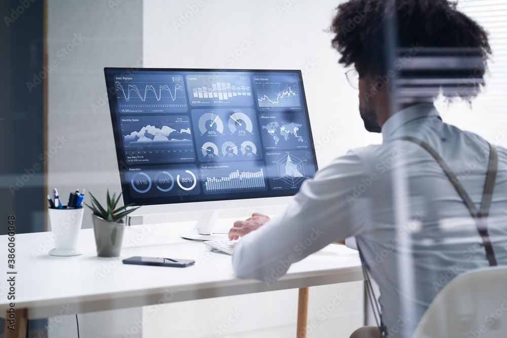 Poster Business Data Analyst Using Computer