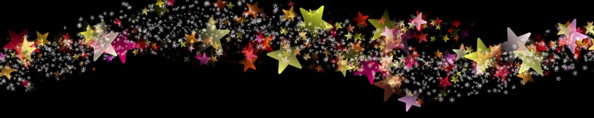 Wonderful christmas panorama design illustration with snowflakes and stars