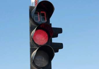 traffic warning lights on road
